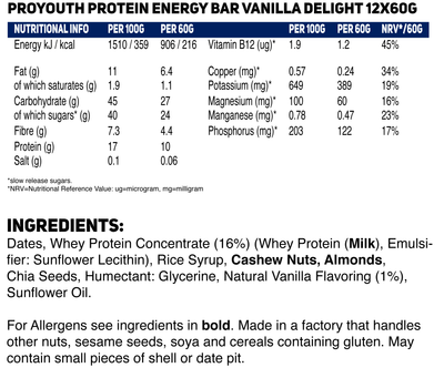 Vanilla Delight Natural Performance Energy Multipack - 12 x 60g