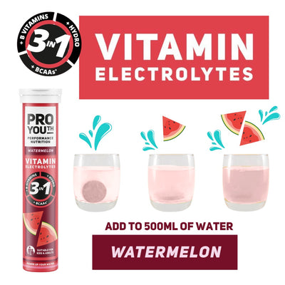MIX Twin Pack - Watermelon & Tropical Vitamin Electrolytes - Immunity & Energy - 2 Tubes - 40 Tablets